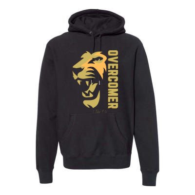 Christian Faith Overcomer Motivational Lion Of Judah Premium Hoodie