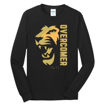 Christian Faith Overcomer Motivational Lion Of Judah Tall Long Sleeve T-Shirt