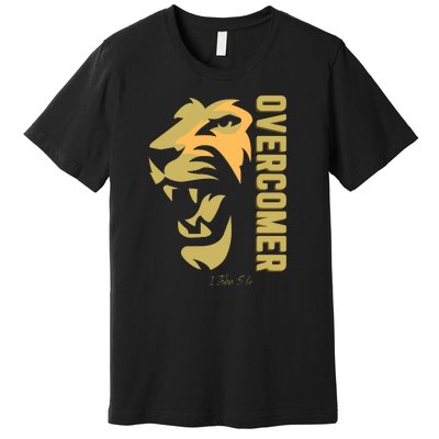 Christian Faith Overcomer Motivational Lion Of Judah Premium T-Shirt