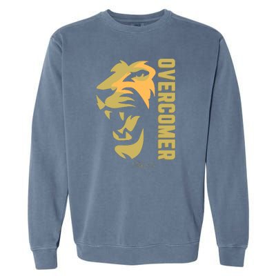 Christian Faith Overcomer Motivational Lion Of Judah Garment-Dyed Sweatshirt