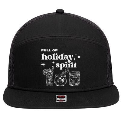 Christmas Full Of Holiday Spirit Cocktail Club 7 Panel Mesh Trucker Snapback Hat