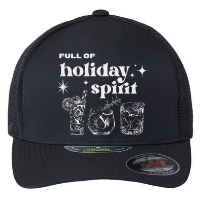 Christmas Full Of Holiday Spirit Cocktail Club Flexfit Unipanel Trucker Cap