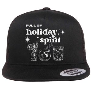 Christmas Full Of Holiday Spirit Cocktail Club Flat Bill Trucker Hat