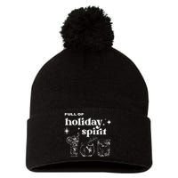 Christmas Full Of Holiday Spirit Cocktail Club Pom Pom 12in Knit Beanie