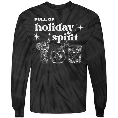 Christmas Full Of Holiday Spirit Cocktail Club Tie-Dye Long Sleeve Shirt