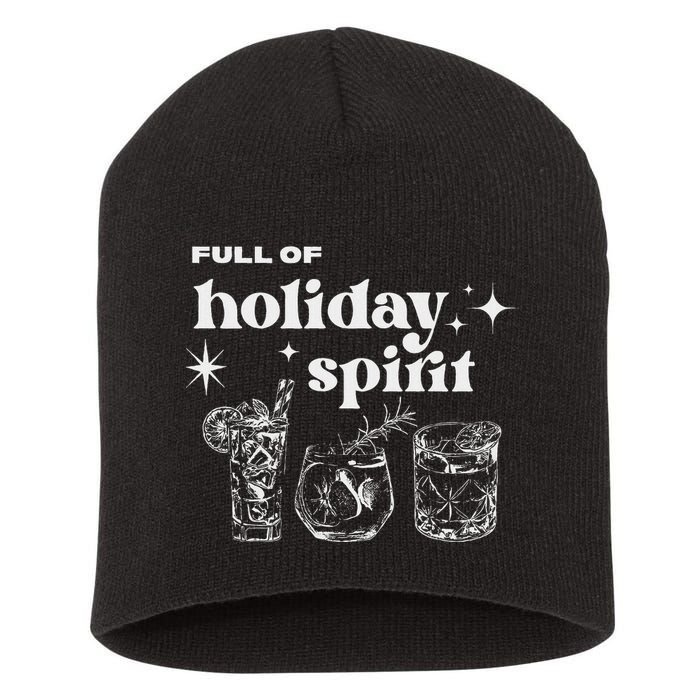 Christmas Full Of Holiday Spirit Cocktail Club Short Acrylic Beanie