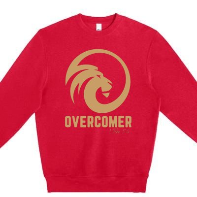 Christian Faith Overcomer Motivational Lion Of Judah Premium Crewneck Sweatshirt