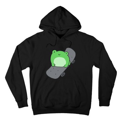 Cute Frog On Skateboard Kawaii Aesthetic Frog Hoodie