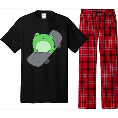 Cute Frog On Skateboard Kawaii Aesthetic Frog Pajama Set