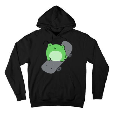 Cute Frog On Skateboard Kawaii Aesthetic Frog Tall Hoodie