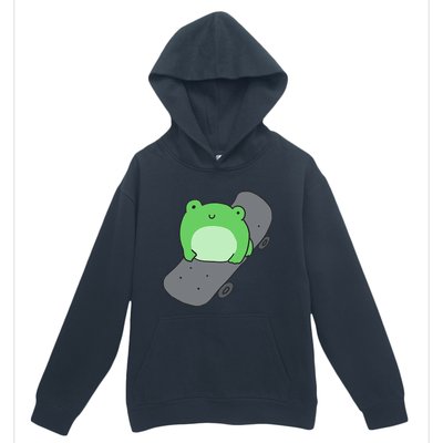 Cute Frog On Skateboard Kawaii Aesthetic Frog Urban Pullover Hoodie