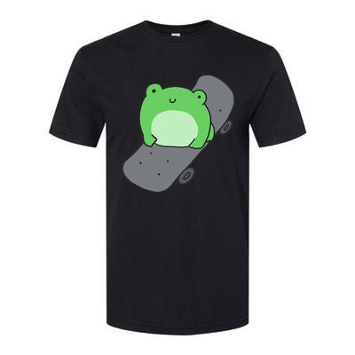 Cute Frog On Skateboard Kawaii Aesthetic Frog Softstyle CVC T-Shirt