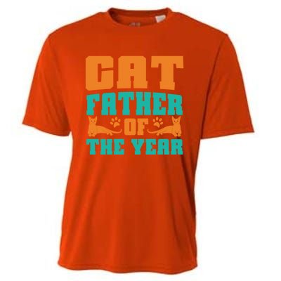 Cat Father Of The Year Cat Dad Gift Cooling Performance Crew T-Shirt