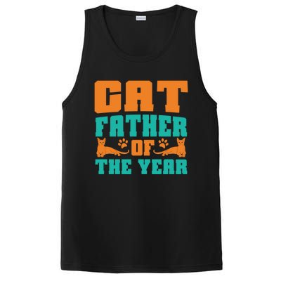 Cat Father Of The Year Cat Dad Gift PosiCharge Competitor Tank