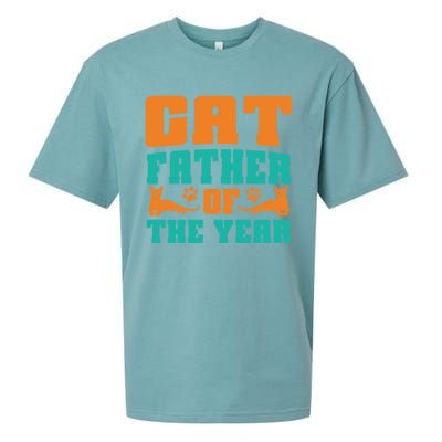 Cat Father Of The Year Cat Dad Gift Sueded Cloud Jersey T-Shirt