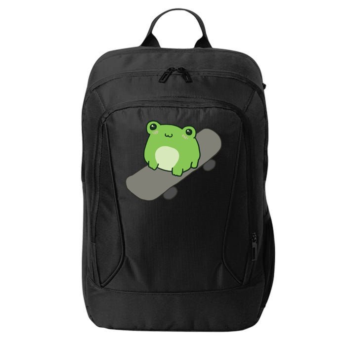 Cute Frog On Skateboard Kawaii Aesthetic Frog City Backpack