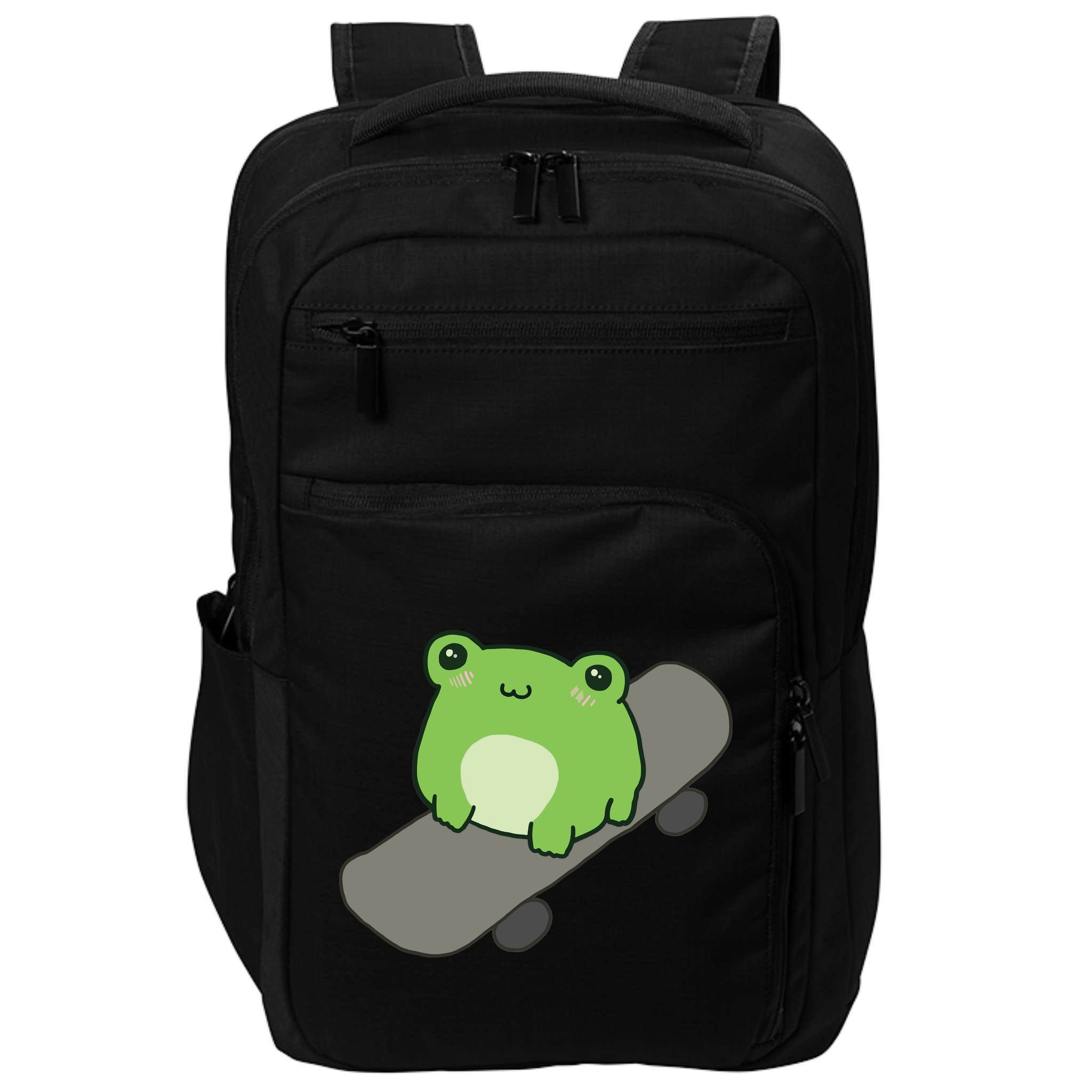Cute Frog On Skateboard Kawaii Aesthetic Frog Impact Tech Backpack