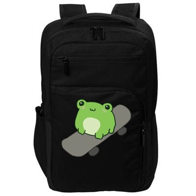 Cute Frog On Skateboard Kawaii Aesthetic Frog Impact Tech Backpack