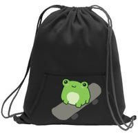 Cute Frog On Skateboard Kawaii Aesthetic Frog Sweatshirt Cinch Pack Bag