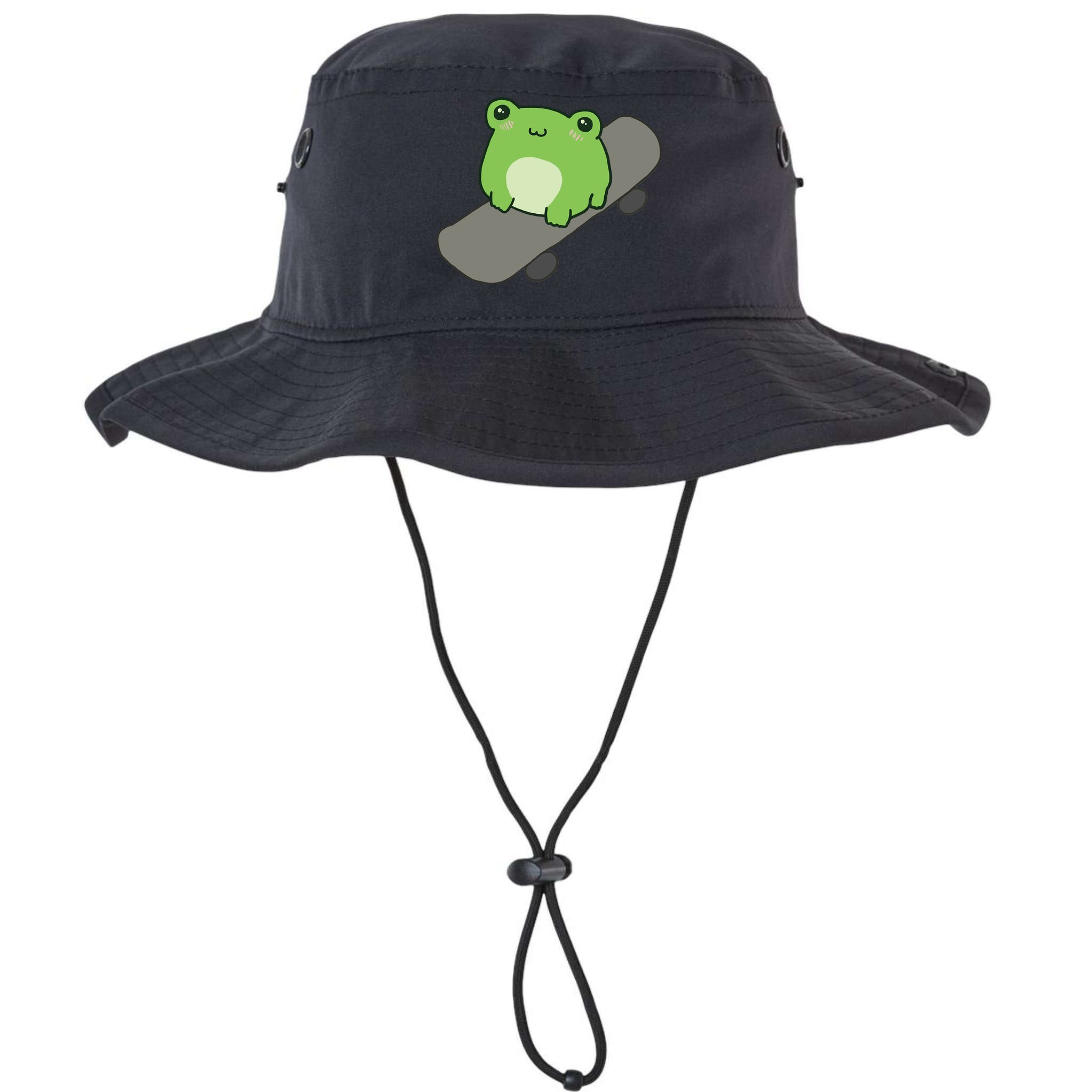 Cute Frog On Skateboard Kawaii Aesthetic Frog Bucket Hat