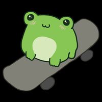 Cute Frog On Skateboard Kawaii Aesthetic Frog 16 in Basic Backpack