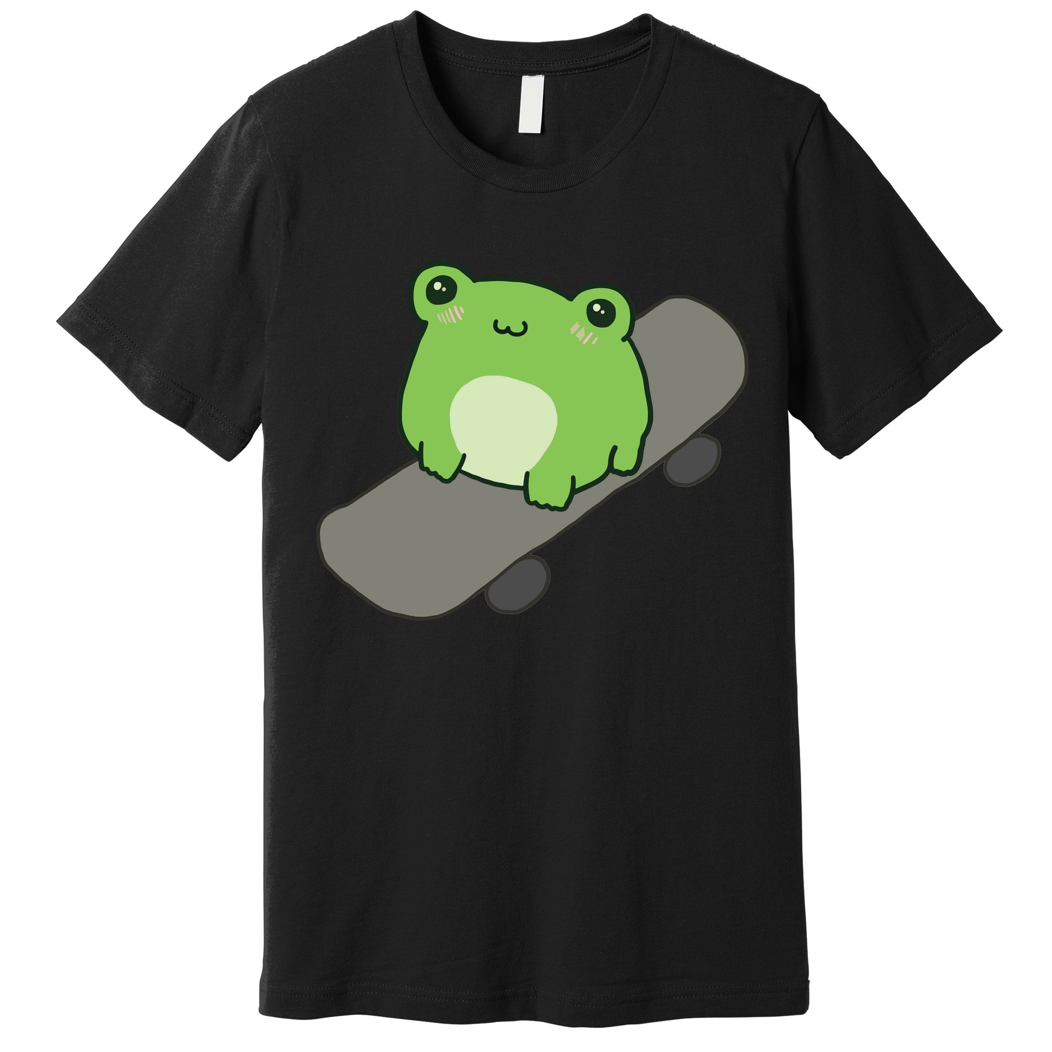 Cute Frog On Skateboard Kawaii Aesthetic Frog Premium T-Shirt