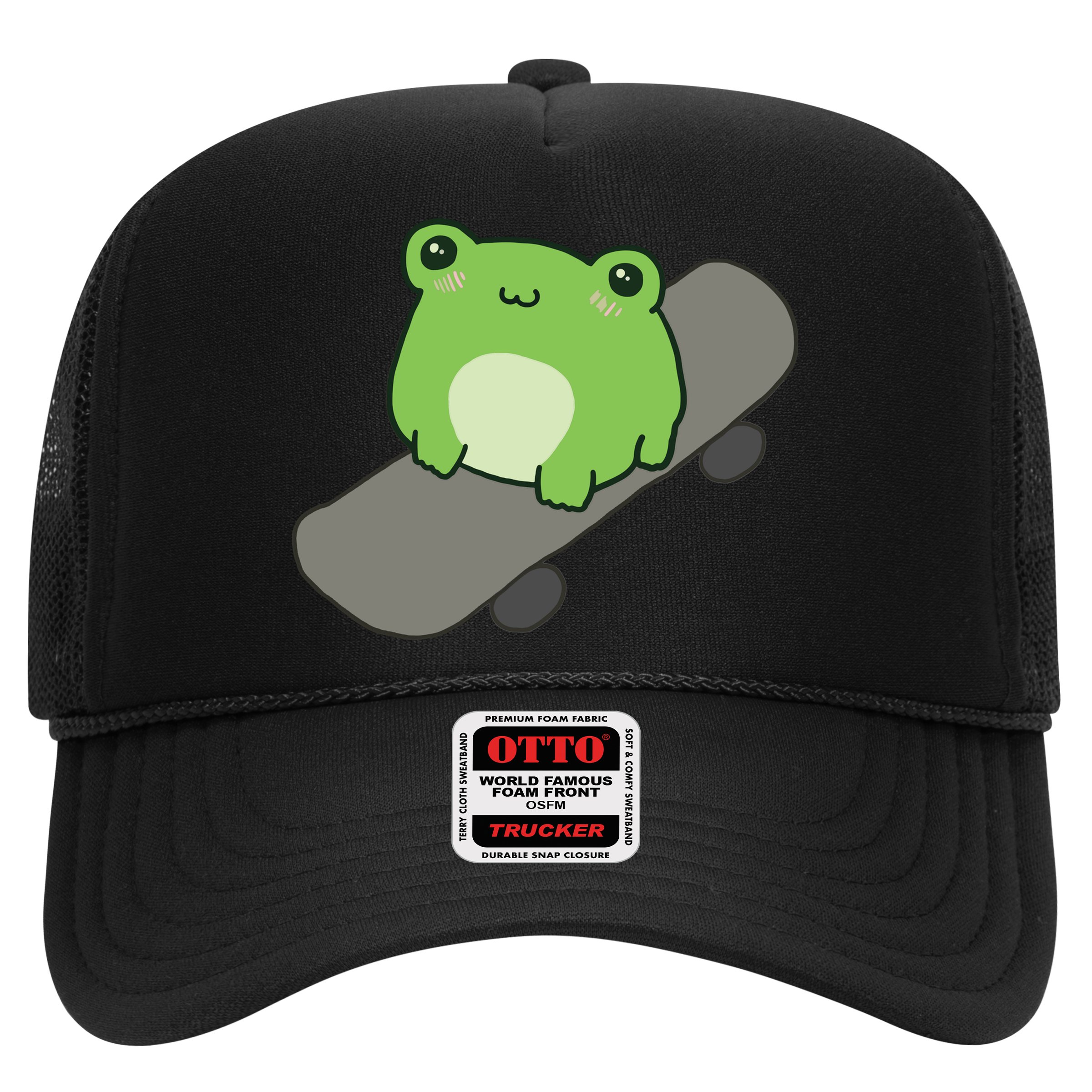 Cute Frog On Skateboard Kawaii Aesthetic Frog Hat