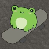 Cute Frog On Skateboard Kawaii Aesthetic Frog Cotton Canvas Backpack