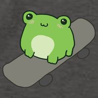Cute Frog On Skateboard Kawaii Aesthetic Frog Vector Backpack