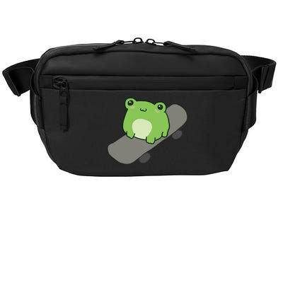 Cute Frog On Skateboard Kawaii Aesthetic Frog Crossbody Pack