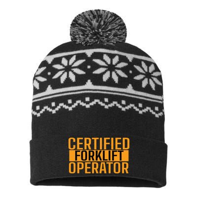 Certified Forklift Operator Forklift Driver Forklifting Men USA-Made Snowflake Beanie