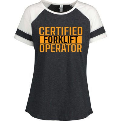 Certified Forklift Operator Forklift Driver Forklifting Men Enza Ladies Jersey Colorblock Tee