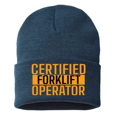 Certified Forklift Operator Forklift Driver Forklifting Men Sustainable Knit Beanie