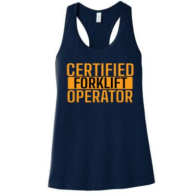 Certified Forklift Operator Forklift Driver Forklifting Men Women's Racerback Tank