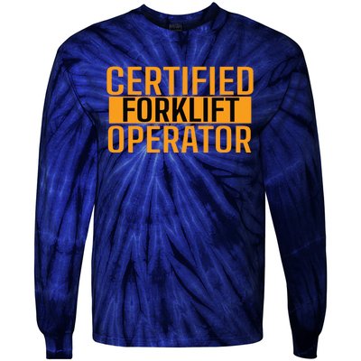 Certified Forklift Operator Forklift Driver Forklifting Men Tie-Dye Long Sleeve Shirt