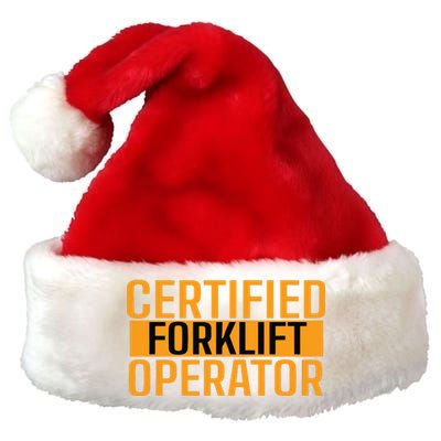 Certified Forklift Operator Forklift Driver Forklifting Men Premium Christmas Santa Hat