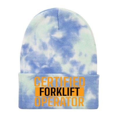 Certified Forklift Operator Forklift Driver Forklifting Men Tie Dye 12in Knit Beanie