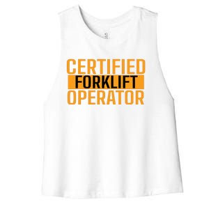 Certified Forklift Operator Forklift Driver Forklifting Men Women's Racerback Cropped Tank