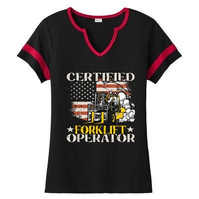 Certified Forklift Operator Forklift Driver Gift Ladies Halftime Notch Neck Tee