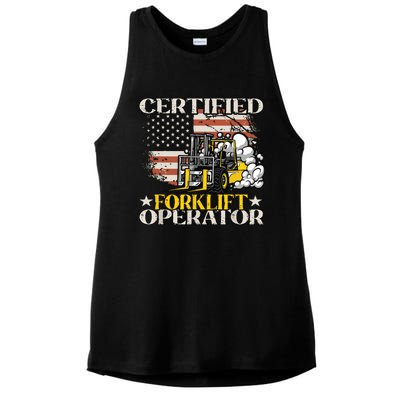 Certified Forklift Operator Forklift Driver Gift Ladies PosiCharge Tri-Blend Wicking Tank