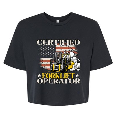 Certified Forklift Operator Forklift Driver Gift Bella+Canvas Jersey Crop Tee