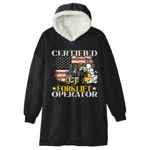 Certified Forklift Operator Forklift Driver Gift Hooded Wearable Blanket