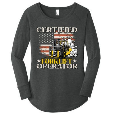 Certified Forklift Operator Forklift Driver Gift Women's Perfect Tri Tunic Long Sleeve Shirt