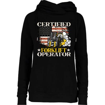 Certified Forklift Operator Forklift Driver Gift Womens Funnel Neck Pullover Hood