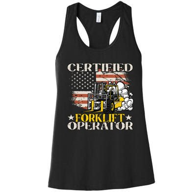 Certified Forklift Operator Forklift Driver Gift Women's Racerback Tank