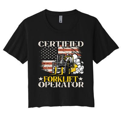 Certified Forklift Operator Forklift Driver Gift Women's Crop Top Tee