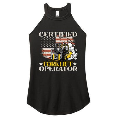 Certified Forklift Operator Forklift Driver Gift Women's Perfect Tri Rocker Tank