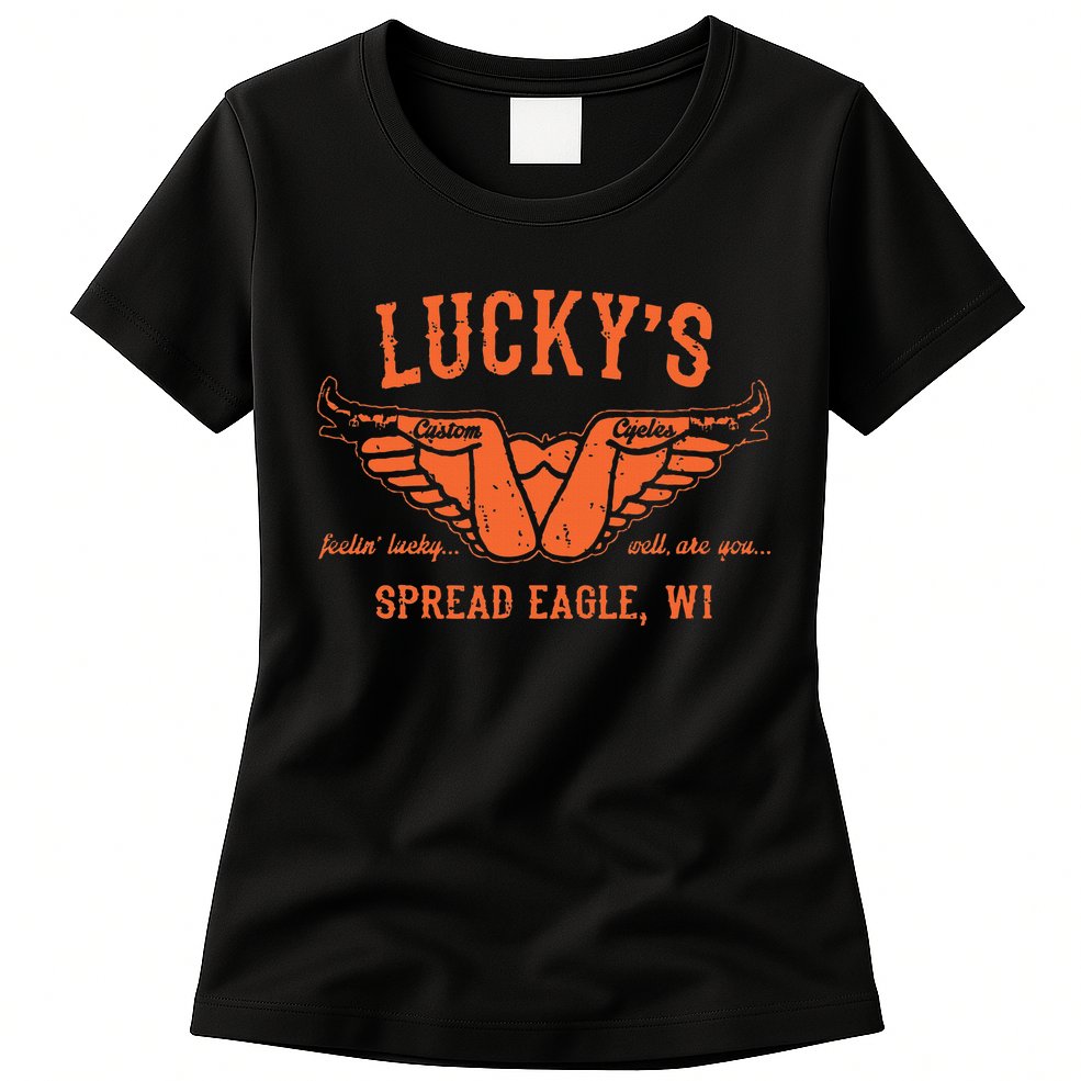 Cool Funny Offensive Motorcycle Biker Spread Eagle Gift Womens T-Shirt