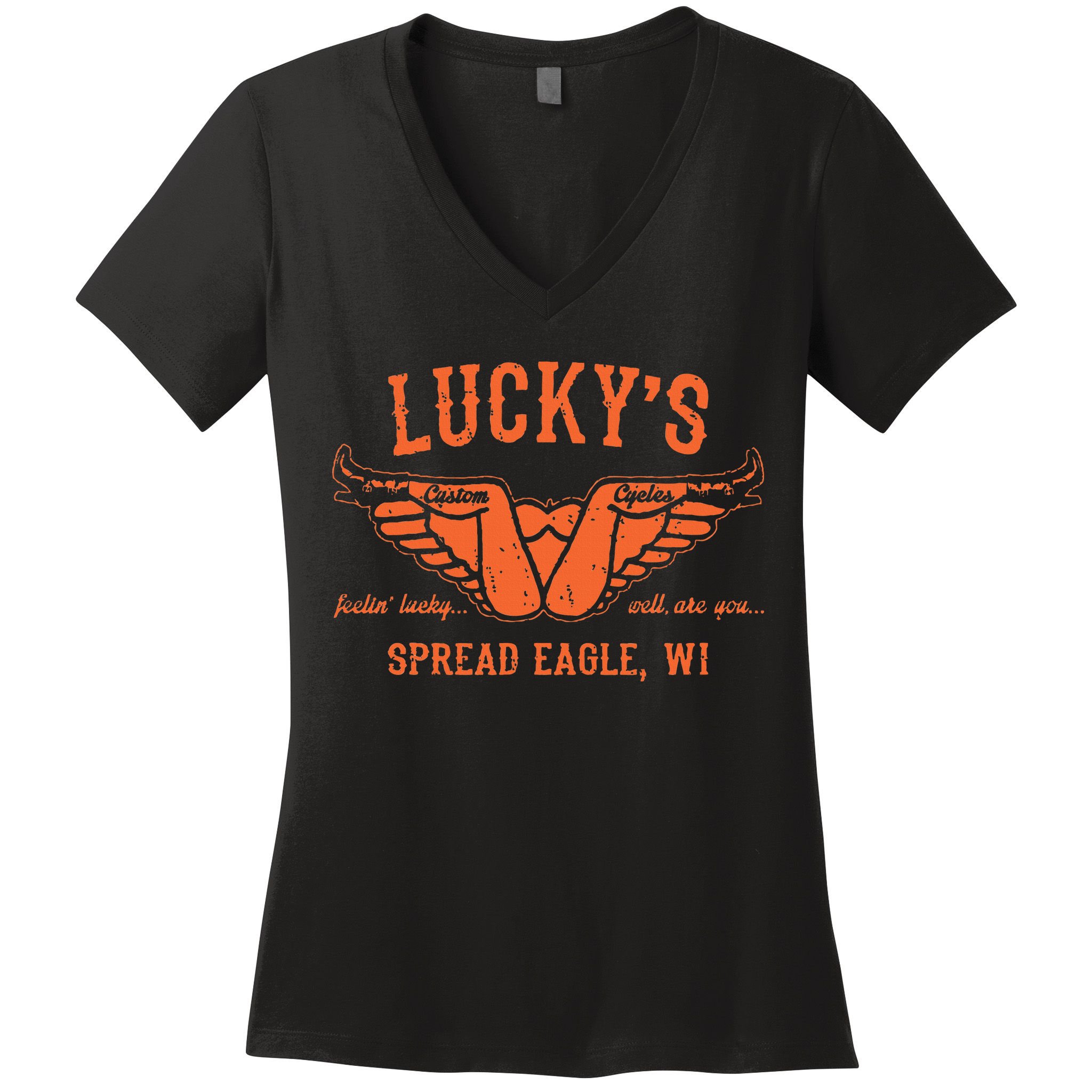 Cool Funny Offensive Motorcycle Biker Spread Eagle Gift Women's V-Neck T-Shirt