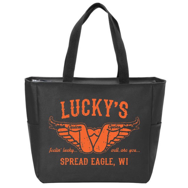 Cool Funny Offensive Motorcycle Biker Spread Eagle Gift Zip Tote Bag